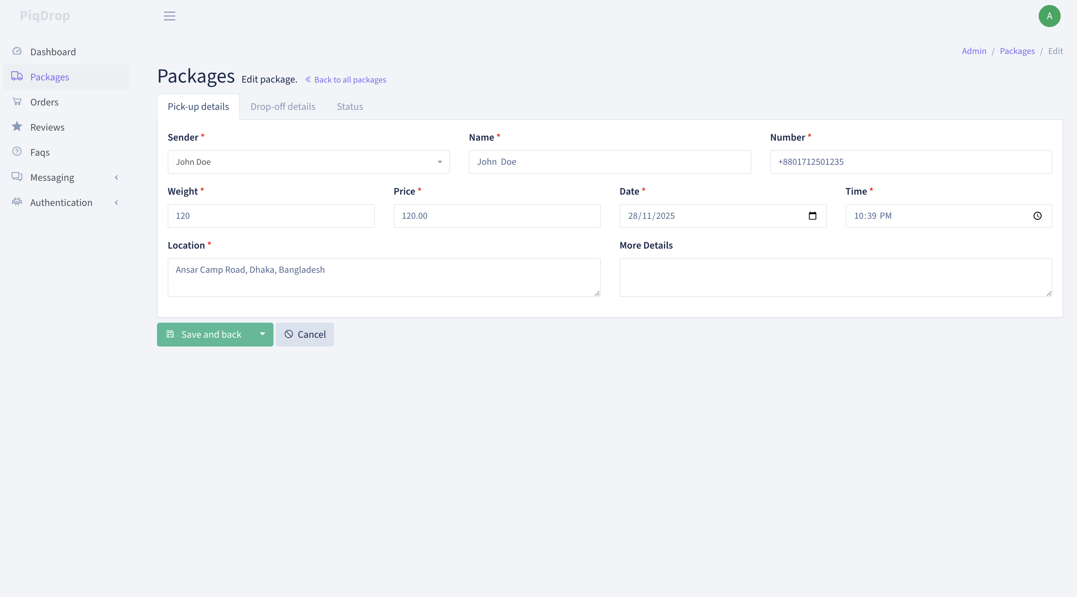 PiqDrop Admin Panel - 11