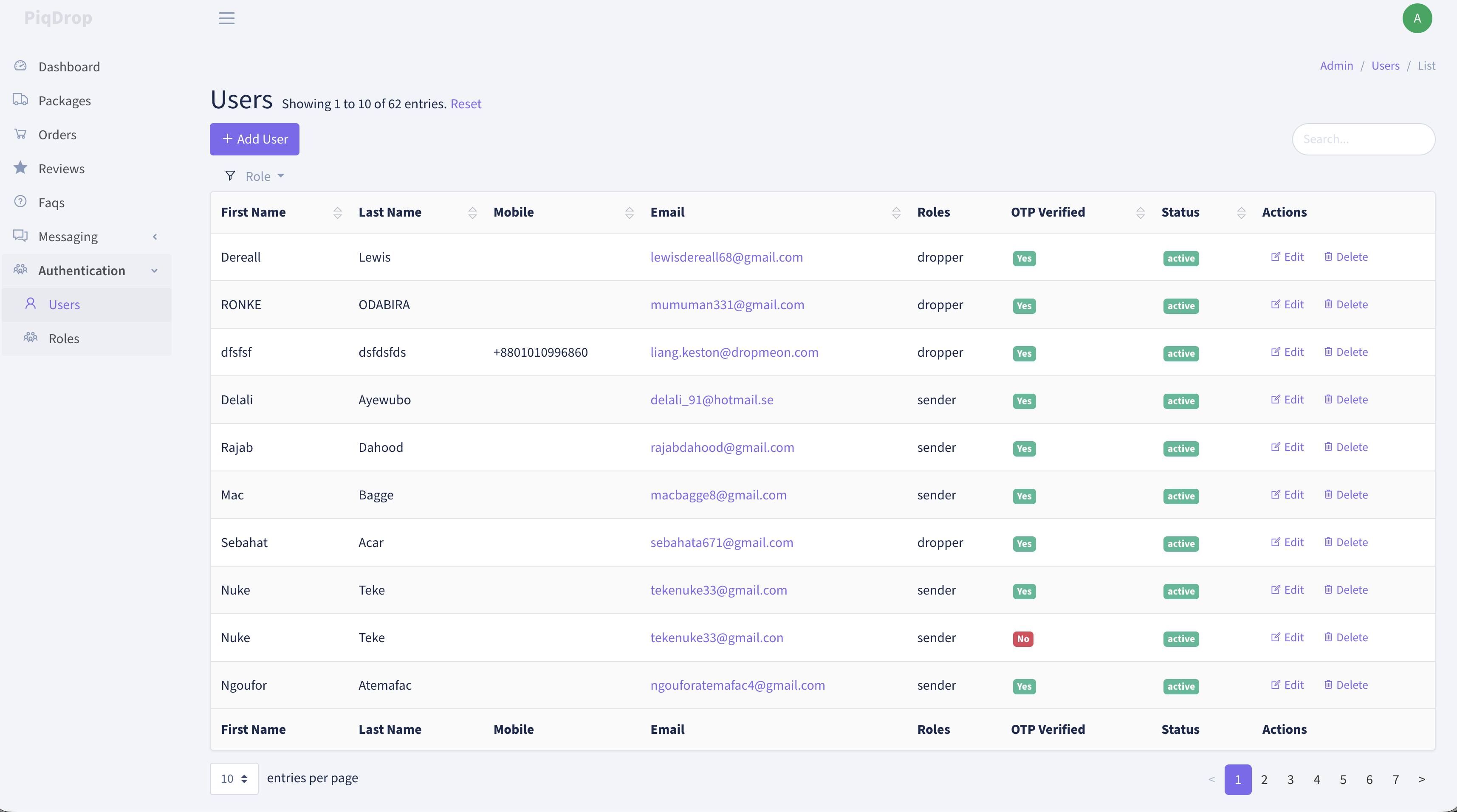 PiqDrop Admin Panel - 4